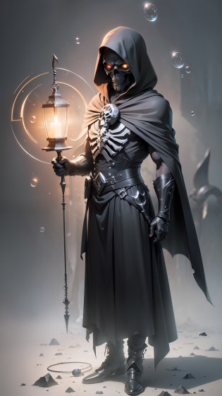(Premise) Unreal Engine, Super-Resolution, Ray Tracing, RTX, high resolution photography, 8k, studio photo, elegant, (person) Grim reaper, sickle, skull face, black-robed costume, (object) square cube, inorganic, smooth, non-shiny, (composition) perspective, sun circle composition, (background color) Achromatic, Black Lot, Dark, Almost Sucked In, (Background Object) Soap Bubble (Background Atmosphere / Mood) Lantern, Dark, Dynamic, Moving, (Brushwork / Taste of the Work) Naturalism, Realistic, Silence, Only 1 sound, Between, 1 large soap bubble --auto --s2