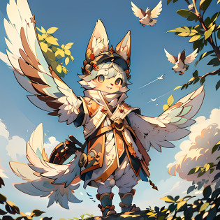 Cartoon illustration of a cute sparrow trying to flap its wings comfortably against the pure white sky, Isometric 3D Fantasy Cute Sparrow, Beautiful detailed digital art, Cute birds, Adorable Digital Painting, Beautiful digital art, cute 3d render, commission on furaffinity, Ethereal sparrow, CuteCreatures, Miniature sparrow