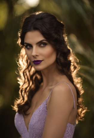 High definition), Encaixe-se na imagem, Morena Baccarin behind, ((())), (no centro), BDSM, peito firme e alto, (((bunda gourgeous))), (trela), escravo, (((algema))), Palco no Carnevale, (pale), (cabelo curto bobcut), (((franja))), colarinho de escravo, (purple bow in hair),