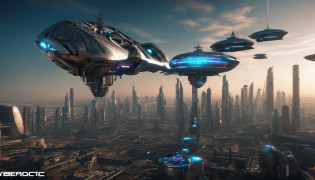 What photography?Ultra photo realsisim?Hyper-detailing?Ultra-wide-angle picture?24th century?sci fi city?and the sun was shining brightly?Tech City of the Future?Oval building?Suspended circular aircraft?Roads leading in all directions?highly detailed surreal vfx?Smudge?Faraway view?super-fine?ultra�-�detailed?high qulity?8K ?oc rendered?dynamic viewing angle