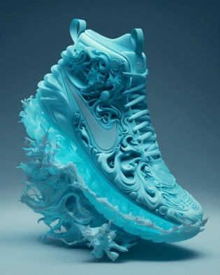 Sneaker design, nike, Frozen, insanely detailed, 8k --ar 4:5