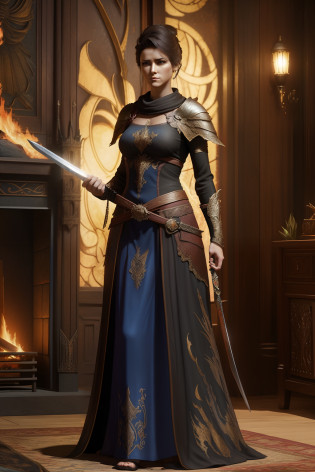a woman with a sword in her hand standing in front of a fire, fantasy art style, epic fantasy art style hd, beautiful fantasy art, epic fantasy digital art style, detailed fantasy digital art, digital fantasy art ), epic fantasy art style, fantasy style art, fantasy digital art, beautiful digital artwork, digital art fantasy art, very beautiful fantasy art, 4k fantasy art