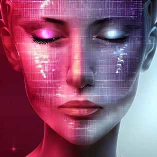 Create a stunning cyber-inspired digital painting that showcases a patient at a high-end spa receiving a facial treatment. The artwork should be highly detailed and intricate, with a matte finish and be created in high definition (HD) or 8K resolution. The portrait should feature a beautiful, high-quality representation of the patient's face, and incorporate elements of cyborg or futuristic technology. The artwork should be created using digital art techniques and should be suitable for display on platforms like ArtStation