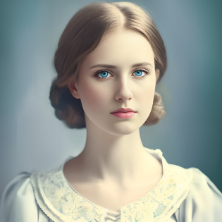 There is a woman with a blue eye and a white dress, jovem vitoriana triste fantasia senhora, Uma bela mulher vitoriana, retrato muito bonito, retrato feminino vitoriano, retrato colorido detalhado, retrato impossivelmente bonito, retrato feminino, retrato colorido, retrato suave, imagem retrato bonita, arte digital de um elegante, retrato de alta qualidade, beautiful portrait, Retrato da princesa, young  woman