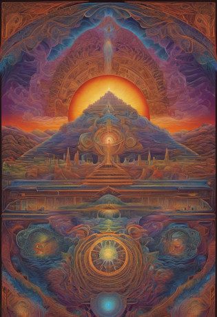 Alex Grey, hyper-detailed visionary art, Alex Grey style, Alex Grey and Romero Ressendi, highly detailed visionary art, DMT art, by Alex Grey, Alex Grey and Beksinski, vivid colors, realistic interpretations, intricate psychedelic patterns, intricate anatomical details, mind-expanding imagery, transcendent experiences, intricate brushwork, ethereal landscapes, spiritual awakenings, intricate compositions, cosmic connections, intricate line work, exploration of consciousness, dynamic visual narratives, interplay of light and shadow, intricate symbolism, otherworldly dimensions, sacred geometry, intense emotional depth, profound spiritual themes, multi-layered storytelling, vibrant and saturated hues, hypnotic textures, fusion of human and divine, intricate portraits, surreal landscapes, divine energy, vibrant expressions, intricate blending techniques, psychedelic journeys, mystical visions, serene and peaceful atmospheres, captivating and thought-provoking scenes. (Best quality, 4k, 8k, highres, masterpiece:1.2), ultra-detailed, (realistic, photorealistic, photo-realistic:1.37), HDR, UHD, studio lighting, ultra-fine painting, sharp focus, physically-based rendering, extreme detail description, professional, bokeh.