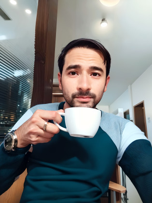 there is a man holding a cup of coffee in his hand, drinking coffee, morning time, drinking a coffee, drinking a cup of coffee, morning coffee, portrait of morning coffee, drinking tea, reddit post, 38 years old, with a white mug, in coffee shop, handsome