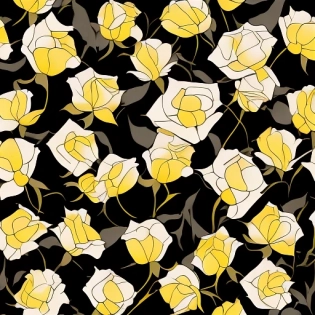 clip art, minimalist, 8k, realistic, roses, tulip, brown, white, yellow, tiled , isolated background,