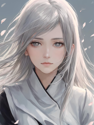 ?model: Kigetsu - Anime / Hentai Checkpoint
?Prompts: (Masterpiece, high resolution, Realistic portrait:1.3), An anime woman with an ethereal presence, Depict a serene sister image, (long layered silvery white hair:1.2), Poured down her back, (Light pink lips:1.1), Gentle and calm, Bangs elegantly outline her face, (Gray pupils:1.4), Exudes a sense of intelligence, Stand in the cold wind, (Realistic portrayal:1.1), Delicate petals dance in the air, (Flower background:1.2), Add a touch of beauty and vulnerability, (Calm and rational expression:1.1), Portraying her calm nature, (Delicate and serene face:1.2), Capture her serenity, The middle shot focuses on her delicate facial features, (Hair that is slightly blown by the wind:1.1), (Background music:1.2), Evokes feelings of calm and introspection.