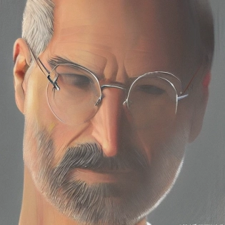 Steve Jobs, medium shot close up, details, sharp focus, illustration, by Jordan Grimmer and greg rutkowski, Trending artstation, pixiv, digital Art