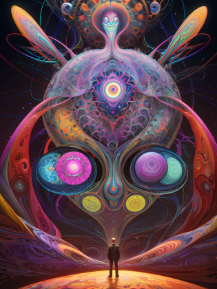 The project has been heavily influenced by my experiences with psychedelics, particularly LSD, which have opened new avenues of perception and creativity. Drawing upon the visual and conceptual languages of artists like Alex Grey, BEEPLE, Android Jones, and the surrealism genre, this project represents a fusion of art, technology, and science. It's a journey through 3D modelling, inspired by the surreal, psychedelic landscapes and dreamlike imagery these substances can reveal.