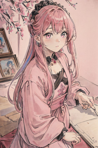 Masterpiece, Superb Girl, Best Girl, Best Beauty, World Masterpiece Theater, Super Fine, Superb Quality, Extreme Pink, Pink Hair, High Resolution, Extreme Quality, 1Girl, Extreme Illustration, Looking at the Audience, Impasto, Canvas, Oil Painting, Realistic, Realist, Real,