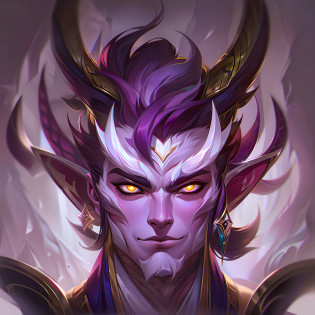a drawing of a male character with a horned face and a horned head, Personagem de League of Legends, the former demon king, Sylas, Onmyoji, Arte do personagem de League of Legends, Karthus de League of Legends, Keqing de Genshin Impact, Heise Jinyao, de League of Legends, demon male, Estilo de League of Legends