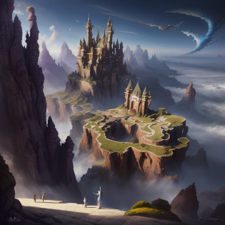 pintura de uma montanha com um castelo no topo dela, arte fantasia behance, pintura fosca em estilo fantasia, illustration matte painting, Pintura digital de fantasia, Andreas Rocha e John Howe, alta fantasia pintura fosca, Fantasia pintura fosca, breathtaking fantasy art, paisagem de arte de fantasia, Arte de fantasia grande angular, Fantasia pintura fosca?fofo, realistic fantasy illustration, Arte de fantasia 4k