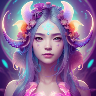 goddess close-up face portrait. chimera orchid jellyfish phoenix head, nautilus, skull, betta fish, bioluminiscent creatures, intricate artwork by Tooth Wu and wlop and beeple. octane render, trending on artstation, greg rutkowski very coherent symmetrical artwork. cinematic, hyper realism, high detail, octane render, 8k