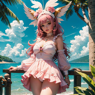 Araffes em orelhas de coelho e  posando para uma foto, ultrarrealista doce coelhinho menina, coelhinho menina, trending at cgstation, Trend in CGTacing:, Amouranth, terno de coelho, mais conhecido como Amouranth, vestindo uma fantasia de coelho rosa, Sakimichan, o coelhinho tem pelo rosa, thicc, Perna de coelho --auto