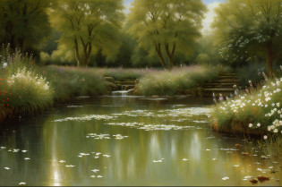 peasant farmscape, moss, ivy, emerald water, transparent, crystal clear, (extremely detailed wallpaper CG unit 8k), most beautiful artwork in the world, professional majestic oil painting, complex, high detail, sharp focus, dramatic, photorealistic painting art, ancient farmscape, water, (extremely detailed wallpaper CG unit 8k), most beautiful artwork in the world,  professional majestic oil painting, complex, high detail, sharp focus, dramatic, photorealistic painting art, alma tadema style, lots of flowers,