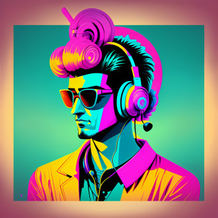 a poster with a man with headphones on and the words unique freaks, art depicting control freak, freaky, unusual, inspired by Aquirax Uno, unique, fake, unique features, unique heads, leaked footage, promo art, unreal engin, unknown artstyle, unreal ungine 5, muted vaporwave unreal ombre --auto