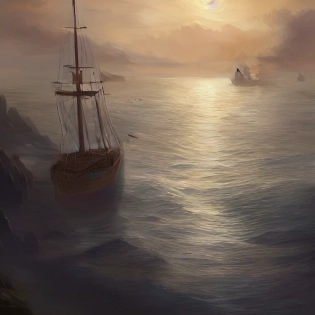 Photo of a ultra realistic sailing ship, dramatic light, pale sunrise, cinematic lighting, battered, low angle, trending on artstation, 4k, hyper realistic, focused, extreme details, unreal engine 5, cinematic, masterpiece, art by studio ghibli, intricate artwork by john william turner