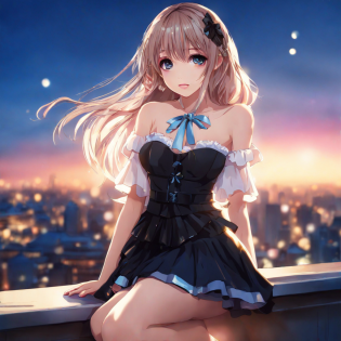 ultra-detailed, illustration, 1 asia girl, full body, bare shoulders, black ribbon, light leaks, long bangs, beautiful detailed glow, best shadow, against backlight at dusk, sunset, gyaru, blue eyes, pink eyeshadow, big breasts, high heels, sitting, skirt lift,(dimple:1.5)ultra-detailed, illustration, 1 asia girl, full body, bare shoulders, black ribbon, light leaks, long bangs, beautiful detailed glow, best shadow, against backlight at dusk, sunset, gyaru, blue eyes, pink eyeshadow, big breasts, high heels, sitting, skirt lift,(dimple:1.5) Photographic