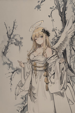 hands, angel wings, big wings, wavy caucasian, three breasts, realistic feathers, night, sideways, white robe, blonde, fat woman, angel wings, angel halo, big tits, strong, eyes closed, greek robe, mature Mom, Extreme, Extreme, Beauty, Extreme Femininity , world mastery theater, ultra detailed, extreme, extreme, blonde, high resolution, extreme, 1girl, extreme, illustration, looking at viewer, impasto, canvas, oil painting, realism, realism ,reality,