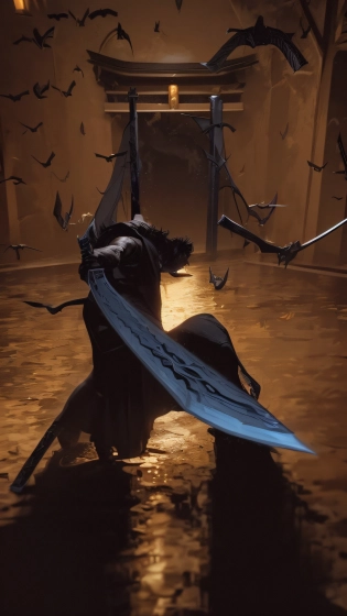 a close up of a person holding a sword in a room, guillem h. pongiluppi, lord of cinder, unlimited blade works, reaper of night! ! ! ! , dark soul concept, king of time reaper, vampire hunter d, with large sword, dark sword in ares's hand, (octane render) fantasy style, holds a black sword