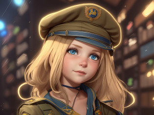 Girl from Ukraine , Ukraine anime girl ,Ukraine , Full body composition of a young woman with messy light blonde hair, maquiagem dos olhos, 11 anos, orelhas de gato, soft lighting, sozinho, vestido com um velho uniforme militar futurista rasgado e esfarrapado, cat's paw badge, Posar, cores manchadas, octan render, Detalhe intrincado hiperrealista, cinemactic, 8K resolution, 70mm, highlight lighting, global ilumination, retrato de corpo inteiro, limpar rostos detalhados, roupas intrincadas, cara bonito, peito achatado, cintura fina, pernas finas, quadris pequenos