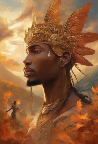 An 8K high-definition portrait of an African black man, anjo de 18 anos, de corpo inteiro, beleza do Deus Ebano, beleza de um deus, muito bonito ((Um homem africano negro,  anjo)) A black angel man with several majestic wings, cabelos longos e cacheados, Deus do Mar, Deus do Oceano, Luthien, arte de deus, Deus da mitologia grega, Deus da Lua, Deus do amor e da paz, deus bonito, Mitologia do Deus da Terra, o deus Eros, Um retrato impressionante de um deus, Frank Kelly Freas, Estilo Karol Bak, ((beautiful face)), Ultra Definition, melhor qualidade, 32k ultra | | | ||, Ultra HD | | | |