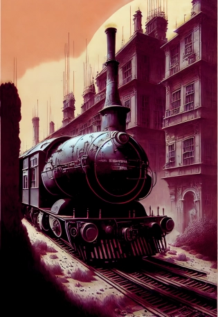 hyper realistic illustration extremely intricate details wide shot / beksinski dark hues / trains in the name of the death, <lora:add_detail:1>, 16k, UHD, HDR, (Masterpiece:1. 5), (best quality:1. 5)
