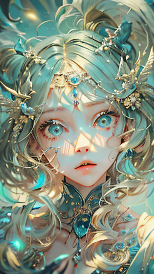 ??best qualtiy??? ??tmasterpiece??? ??Realistis??? sportrait?1girll?Delicate face?full-body portraits? Um ser celestial? Deities? goddes? light particules? The halo? looking at viewert? Firm eyes? exposed bare shoulders? Chest tube parietal? Poker face??Bio-luminescence?0.9 Girls 5?the ocean? Bio-luminescence? Full of energy? Extremely colorful,,,, colours? ?Bio-luminescence? Bio-luminescence?? ???????? ????? A wheel within a wheel? ????0.5 girls?? whimsically?
