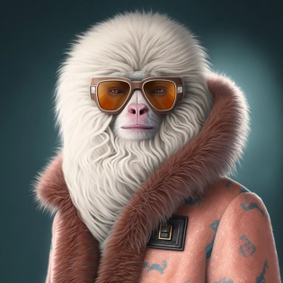Yeti fashion Mode gucci 80s ::5, character desing, color palette, aquatint, blacklight painting, ballpoint pen art, charcoal, basalt, ceramic brushed aluminum, citrine, ash gray, black and white, blush colors, buff color candy colors , alex grey, 3d