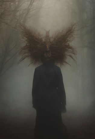 Mary Magdalene skull wearing mary magdelane outfit, cult, evil, ancient, by zdzislaw beksinski, van gogh, album cover art, surrealism, futuristic ,underwater, wizard, abstract, dark, landscape, dark fantasy art, absurd quality+details+texture