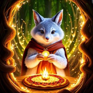 Friend of the woodland creatures leading the warmth of fractal lighting into the center of hope where deliberate monks animal in nature worship lettuce like the name of the lord shining pizza with the soft light of ouroboros