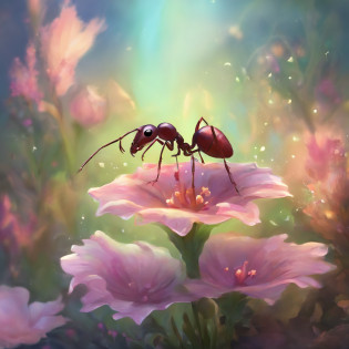 an ant in a flower