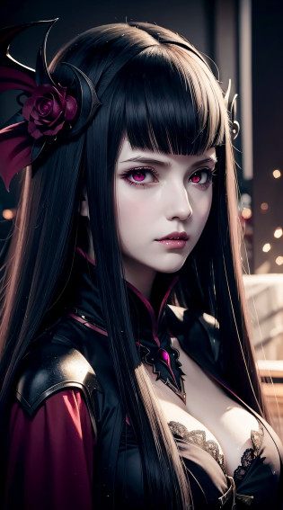 Vampire girl Shalltear Bloodfallen: Overlord anime, best quality, masterpiece, (realistic:1.2), Front, detailed face, (((masterpiece))), (((best quality))),(((extremely detailed))), illustration, mysterious,