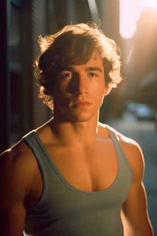 hyper-realistic photo, handsome man in beachwear, sun glasses, photo on iphone 14 in mirror, short dark hair, cozy bright room :: film grain, Kodak portra 800, f1. 8, golden hour --ar 2:3
