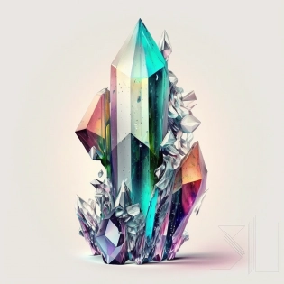 a futuristic crystal, realistic, picture