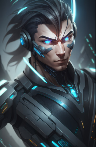 Generate an detailed male Human cyborg hybrid, this prompt creates a captivating depiction of a detailed Human cyborg hybrid, showcasing the seamless fusion of organic and mechanical and cybernetic elements. The fighter class cyborg should possess advanced technology, seamlessly integrated with its biological features, resulting in a formidable and visually stunning being that captures the imagination. Strike a balance between the natural world and cutting-edge tech in this one-of-a-kind design, --auto --s2