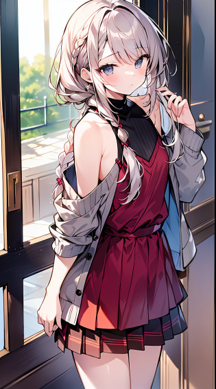 (incredibly absurdres absolutely resolution:1.5)?top-quality?masuter piece??A high resolution?8K?(Multiple girls)?(Cardigans in bright colors?espadrilles?Pleated skirt in Chinese red color) BREAK Shoujo Manga Style?(Lori)?Soft line art?Digital Enhancement?A touch of shoujo manga?(small curvy loli)?Shoujo Mangacore?(((The length of hair to the shoulders)))?(((short braiding)))?Entangle?Beautiful and aesthetic:1.5?High quality:1.3