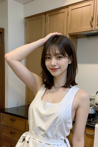 a woman is cooking?(kitchin_Apron:1.Wear 3)?Good Hand?4K?hight resolution??masterpiece?top-quality?Cap:1.3?((Hasselblad photo))?Fine skin?foco n�tido?(lighting like a movie)?Soft lighting?dynamic ungle?[:(????:1.2):0.2]?Medium chest?sweats streamed skin:1.2?(((In the kitchen))) A smile?Beautiful profile?Colossal tits?Beautiful body?Tying hair?Wide background?and a luxurious living room?Luxurious and luxurious living?Luxurious living room?Beautiful living room?Beautiful living room?A smile?an orange?lemons?A smile?Laughing?banana in?pineapple?Luxurious room?beautiful  lighting?Beautiful lighting?Very large room?very high image quality?very high res?8k Photos?Viewer's Perspective?Very gorgeous kitchen?Luxury Kitchen?white tank tops?White Apron?Millionaire Kitch