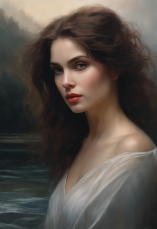 (Masterpiece), anime, Best quality?(photo_(Douleur moyenne):1.0), par Antonio J. Manzanedo, par Jeremy Lipking, lightening, in a surreal landscape, water colour painting style, Caresser, yeux noirs,colourfull?Vibrant colors,1fille