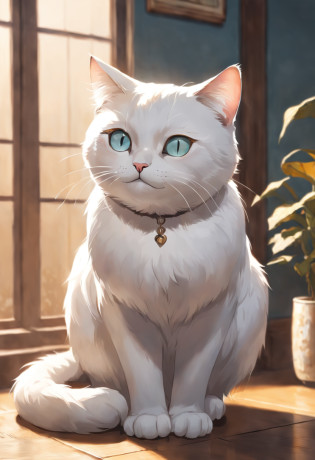 Generate an ultra-high-definition image by capturing a white cat in a sleek, Classic cat pose. Uses advanced macro photography techniques to highlight the intricate details of the cat's coat, bigote, y ojos expresivos. Place the camera at the cat's eye level, creating an intimate connection between the viewer and the feline subject. Implemente una apertura amplia para lograr una profundidad de campo reducida, Permite que el gato se destaque bruscamente contra un fondo suavemente borroso. Improve lighting to emphasize the textures and contours of the cat's body, Uso de Soft, Diffused lighting to remove hard shadows and create a soft, Ambiente acogedor. Capture the cat in a relaxed but balanced position, mostrando su flexibilidad y elegancia. Experimenta con la captura del momento durante el movimiento natural, como estiramientos o aseo, to convey a sense of authenticity. Implement post-processing techniques to refine image clarity, contraste, y balance de color, asegurando que cada aspecto, desde los intrincados patrones del gato hasta su intensa mirada, se renderiza con un detalle impresionante. Finalmente, transmitir la serena belleza y la gracia innata del gato, Capture a fleeting moment that celebrates the unique essence of feline curiosity and poise.