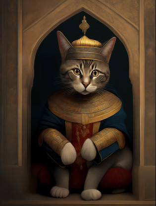 Cat as a 15th-century sultan of the Ottoman Empire