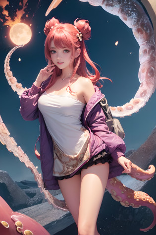 ((Oversized octopus |Monster octopus|Octopus cover girl body | An octopus with many tentacles | An octopus wrapped around Gore's body | Octopus pushes girl legs | Octopus feet surround the girl's body | The octopus makes the girl's feet open | The octopus takes off his underwear:1.5)),, snow mountains , Snow goggles, heavy boots, Goldwood, Lightning, Harry Potter, Magic Hat,, (down jacket: 0.3) (Snowsuit: 0.3) (Large backpack: 0.1), (Big breasts), Skin type, Fine hair, Glossy glossy skin, drunkenness, Glowing (Bandeau top: 0.1), (Lift one foot: 0.1), Big breasts, Blushing, (Clothes with the Nike trademark: 1.4), (Clothes bearing the Puma trademark: 1.0 )Slightly drunken sunset,(Goddess: 0.8), (Girl: 0.7), Water-colored eyes, Long eyelashes, (Cute marks on the face: 0.5), (Smile: 0.5 )(Blush: 0.7),(Hair:0.4),(short:0.8),(Black and brown hair:0.5)(White and pink hair:0.6),(Striped hair: 0.5),(High tie ponytail: 0.3), (Like: 0.7), Glossy hair, (High morbidity: 0.6), (double bun hair: 0.1), Moon Barrett, Nas proximidades, Lace, frill, (Head tilt: 0.7), (beside: 0.5), (Looking up: 0.2), (Looking at the camera: 1.0) (Chest shot: 0.5) (Superskirt: 1.5), ((Delicate facial features, frontage, Details), Bright pink lips, Smile , Blush, Little world and sea sun: 0.5)), Absurd, Over the top, Masterpiece, Fairy, Seductive special portrait of Tifa Lohar, (The clothes are smooth white and transparent), ( Lace panties: 0.2). (Pajamas with multiple patterns: 0.5), , The reflection of a part of the water on the ground, Old brick floor, Old clock, wooden building, ,