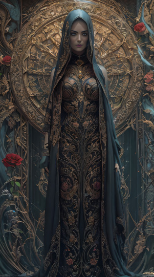 Siempre Bruja, gothic, dynamic side lignhting, dynamic angle, solo focus, studio photo, close up, masterpiece, best quality, perfect lighting, roses, gothic clothes, cgsociety, natural skin, soft impressionist perfect composition, perfect face, character portrait, intricate, sharp focus, oil on canvas, expert, insanely detailed, 32k resolution, fantasy art, detailed painting, hyper realism, photorealistic, smooth soft skin, beautiful detailed intricate, insanely detailed, octane render, unreal engine 5, trending on artstation, sf, intricate artwork masterpiece, ominous, matte painting movie poster, golden ratio, trending on cgsociety, intricate, epic, trending on artstation, by artgerm, h. r. giger and beksinski, highly detailed, vibrant, production cinematic character render, ultra high quality model