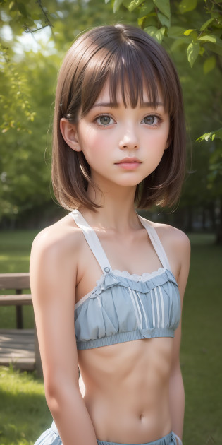((highest quality, 8k, masterpiece: 1.3)), realistic high-quality photos, top quality, girl cute-fine face, photo of beautiful Russian girl 13 years old, slim little girl model, Russian model, beautiful girl model, young Russian girl, young cute face, Russian girl, 13 year old female model, beautiful model girl, innocent expression of the girl next door, nice delicate face, Brown hair, beautiful brown eyes, tear bags, drooping eyes, young body