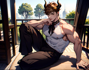 8k, 8k high quality, stand alone, Man sitting on porch, muscular, shirt, topless, big boobs, woman's breasts, brown hair, red eyes, winged, black way, overcast background, horned, devilish, perfect, highly detailed , detailed hand , Serious facial expression, swollen pants, arm tattoo,The tree withered, the fire burned, the fire,  blood tattoo, 1 hand behind, licking lips, 1 hand touching chest, full body photo, tall , young, sexy, scary, gloomy ,Big wings, devil way,uncensored, 8k uhd, (hyper realistic), (photo realistic), (masterpiece), (best quality), (1boy), (solo), (erotic:1.2), (finely detailed face),(highres:1.4), (intricate details:1.4), RAW, best quality, ultra res, photorealistic, high resolution skin texture , (ulzzang-6500-v1:0.4), (PureErosFace_V1:0.1)(RAW photo, best quality), (realistic, photo-realistic:1.3), stand alone, Man sitting on porch, muscular, shirt, topless, big boobs, woman's breasts, brown hair, red eyes, winged, black way, overcast background, horned, devilish, perfect, highly detailed , detailed hand , Serious facial expression, swollen pants, arm tattoo, blood tattoo, 1 hand behind, licking lips, 1 hand touching chest, full body photo, tall , young, sexy, scary, gloomy ,Dark cave background, bats, blood, snakes,