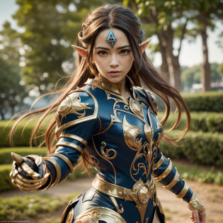 Link de the legend of zelda em roupa azul e bege segurando em poses de combate como em street fighter, Zelda, Retrato de Zelda, de lenda de Zelda, Link da lenda de Zelda, link do Zelda, Fotos cosplay, Cosplay ornamentado, Cosplay profissional, Cosplay, Cosplay Completo, Artgerm Moody Fotografia, Campos Hyrule, ray-traced, 3D-rendering, extremanente detalhado, alta qualidade, luz e sombra realistas, cabelos loiros, eye reflection, sorriso leve, ray tracing, ray tracing, High detail, Realismo, hiper-realismo, profundidade de campo, Cinematic lighting, desfoque de movimento, brilho, luz brilhante, raios de deus, ray tracing, reflection light, Afterimage, Multiple views, Reflexo da lente, Bokeh, 4k, UHD, master part, anatomicamente correto, pele texturizada, super detalhe, alta qualidade, melhor qualidade, 8k