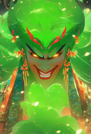 China-style?Chinese drama?Peking Opera costumes?Durton costumes?Drama Facebook?green color??? the scene is?super-fine?ultra�-�detailed?high qulity?8K ?Sharply focus the eyes?highly detailed surreal vfx?oc rendered? - AR 16:9 --q 2 --s 1000