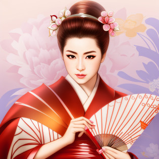 arafed woman in a kimono with a fan and a flower in her hair, portrait of geisha, portrait of a geisha, portrait of a beautiful geisha, beauty geisha, japanese geisha, elegant japanese woman, geisha, female geisha girl, inspired by Nishikawa Sukenobu, geisha photo portrait, japanese woman, japanese goddess