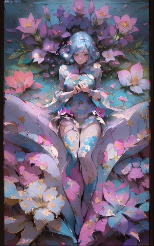 absurdres, highres, (official art, beautiful and aesthetic:1.2), 1male, (pop art:1.2), (zentangle, flower effects, water effects, light effects:1.2), (Arts Dcoratifs:1.4),